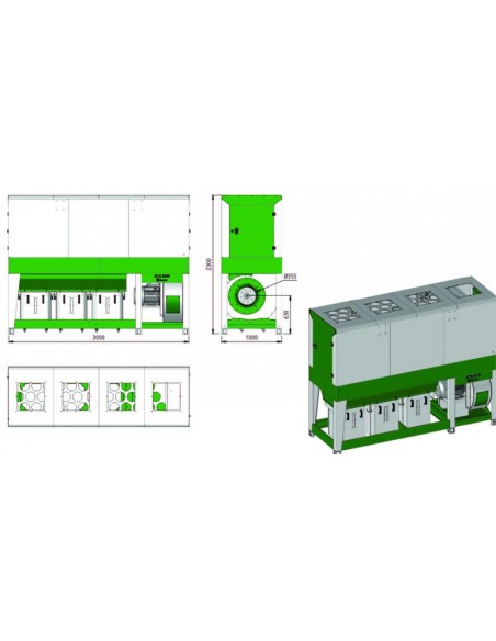 Drožlių nutraukėjas HOLZING RLA 400 VIBER Power SAFE 11300 m3h